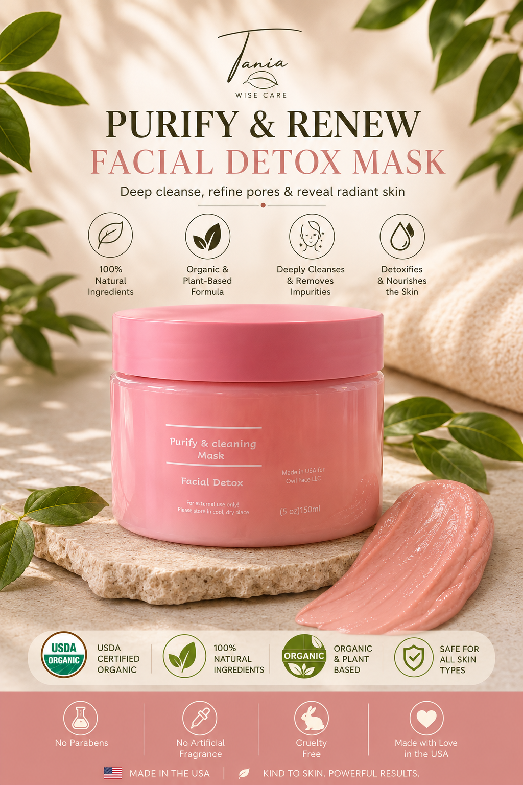 Purify & Cleaning Mask  “Detoxify, Refine & Restore Skin’s Natural Glow.”